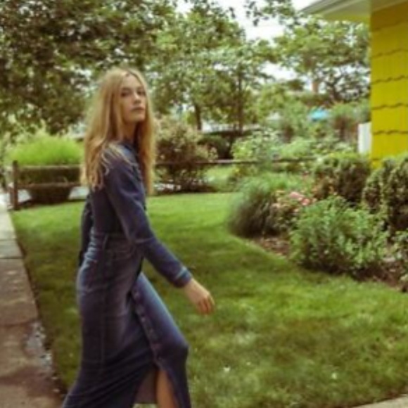 Vintage Studded Button Down Boho Maxi Belted Dress Wesrern Cowgirl Festival Rare - Picture 13 of 16